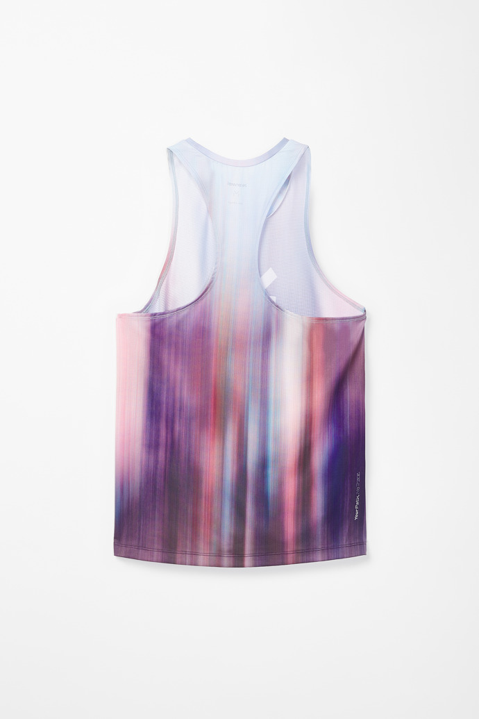 Race Tank W Print Camiseta running sin mangas multicolor para mujer
