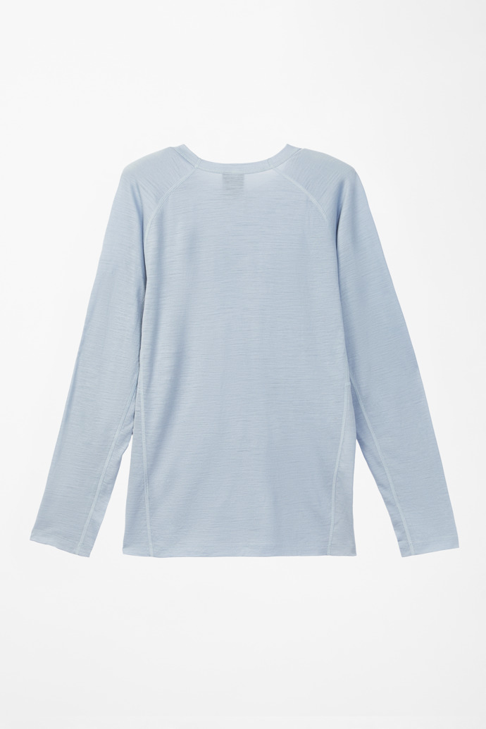 Women's Merino Long Sleeve T-shirt Blue Camiseta azul de manga larga y lana merina para mujer